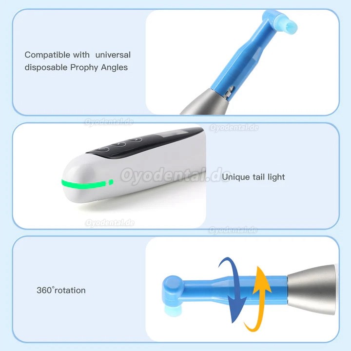 Elektrisches kabelloses Dentalhygiene-Prophy-Handstück 10 Geschwindigkeitseinstellungen