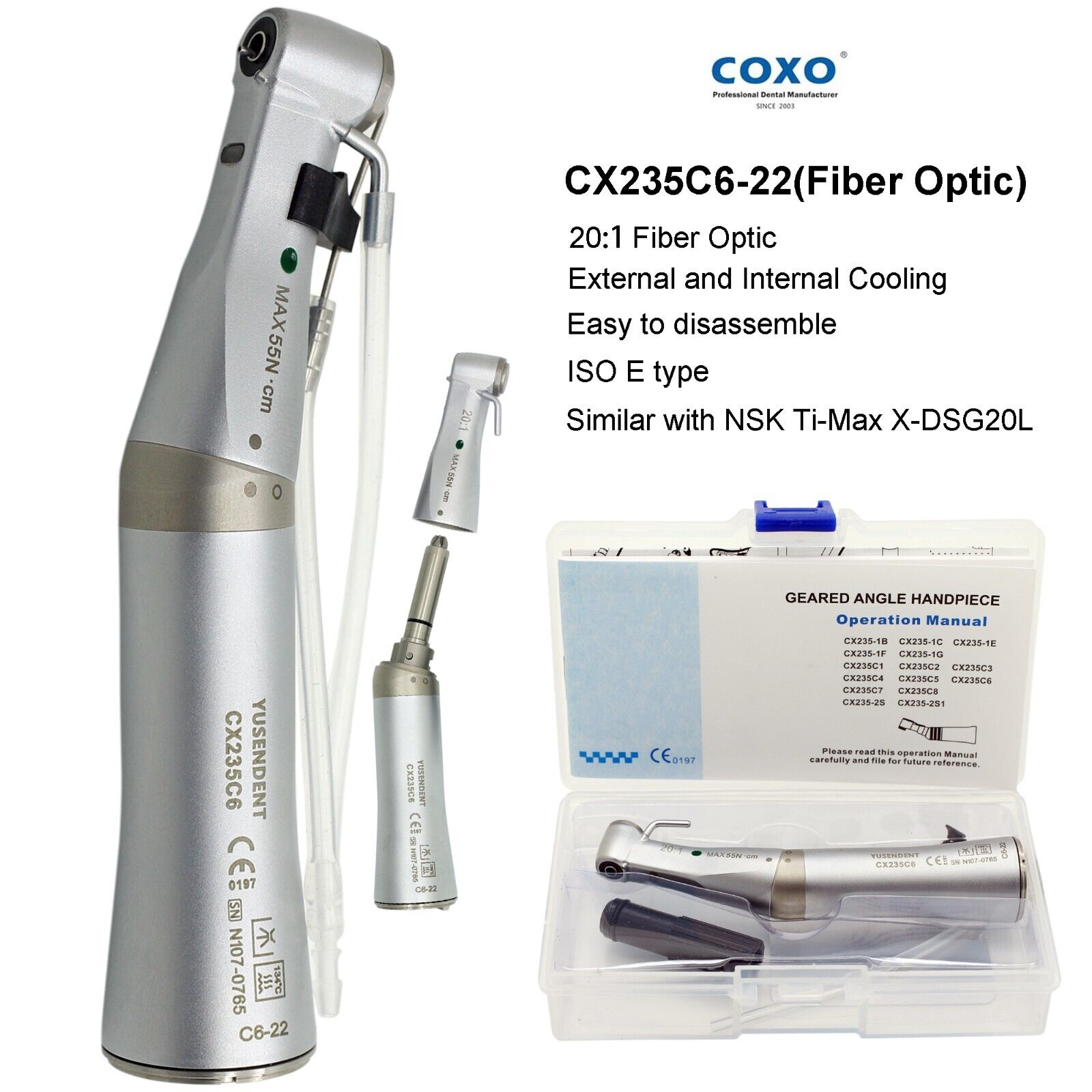 YUSENDENT COXO C-Sailor Pro+ Motor für Zahnimplantatchirurgie mit 2Pcs LED-Winkelstück