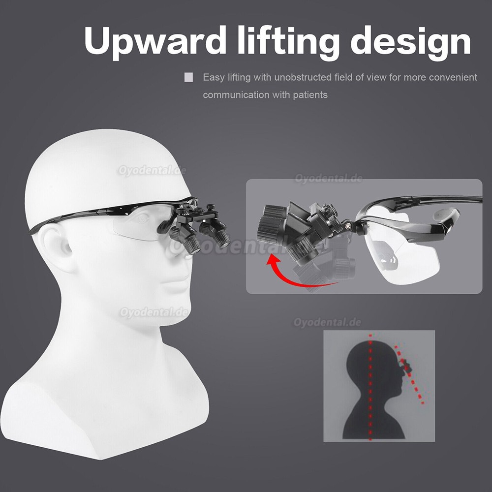 4,0 x 450 mm Ergonomische Ergo Lupenbrillen + Kabellose 5W LED OP-Stirnleuchte
