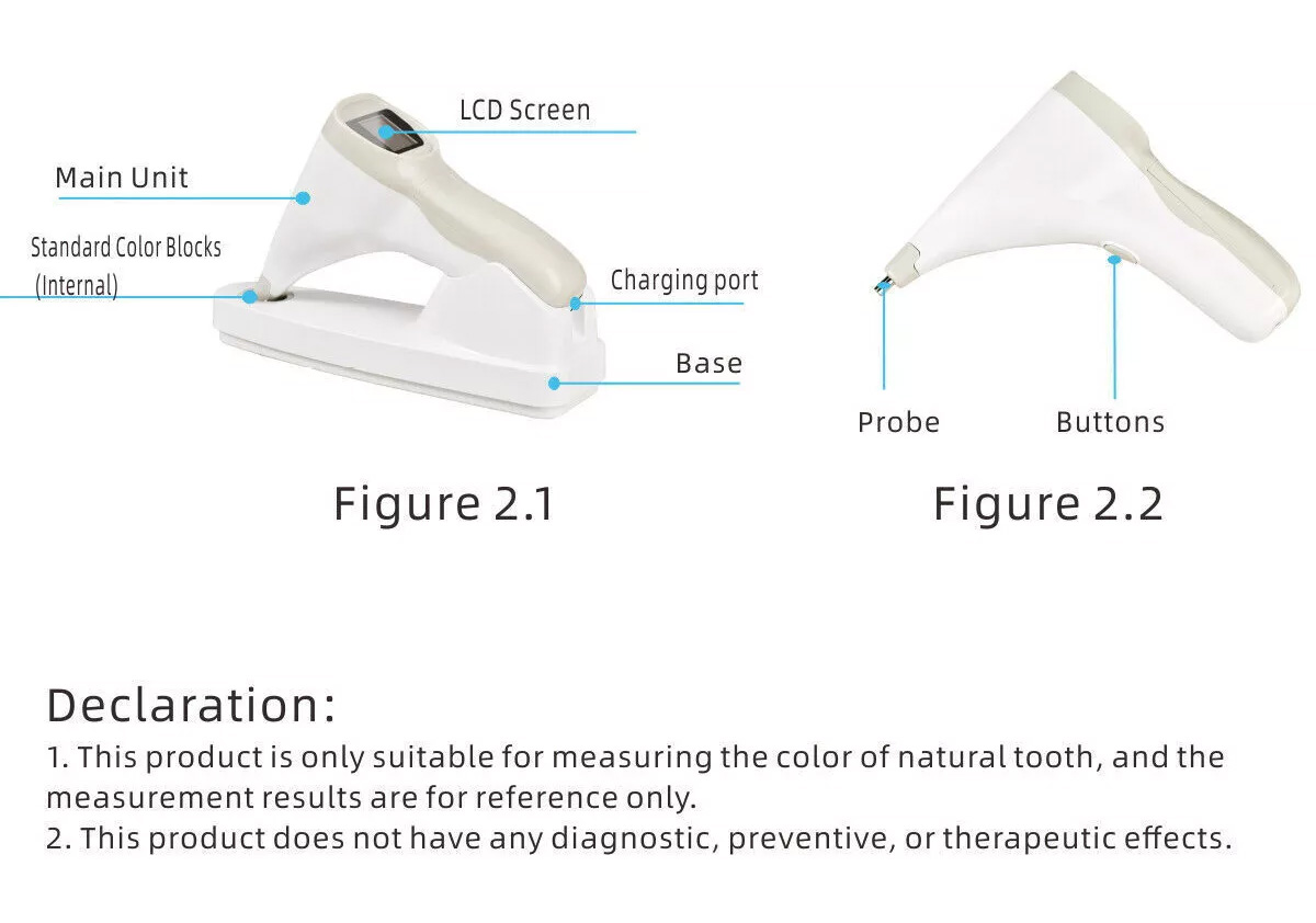 Dental LED Zahnfarbkomparator Digitales Farbmessgerät mit Zahnfarbskala