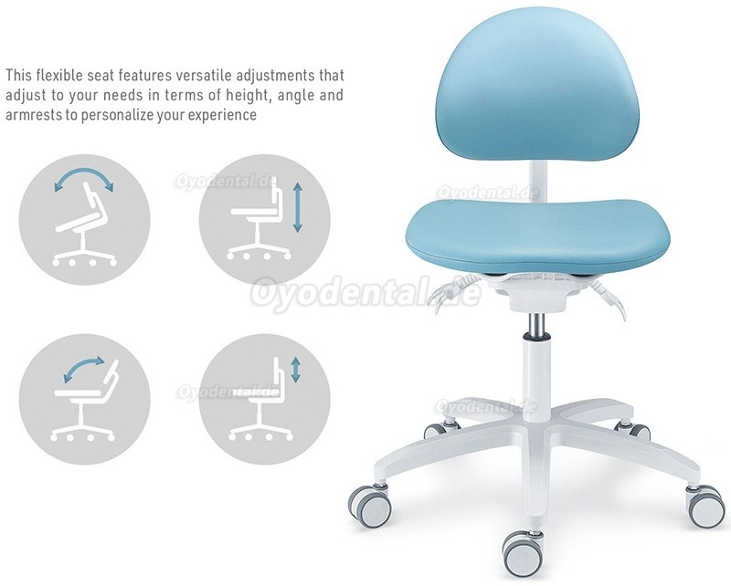 PLST-06 Serie Einstellbarer Ergonomischer Zahnarztstuhl Zahnarzt Bediener Assistent Hygienikerstuhl