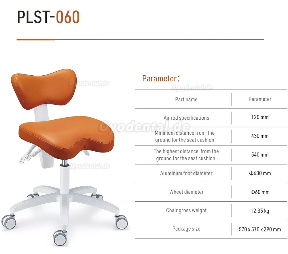 PLST-060 Einstellbarer Ergonomischer Zahnarztstuhl für Assistenten Zahnarzthelferin Krankenschwesterhocker