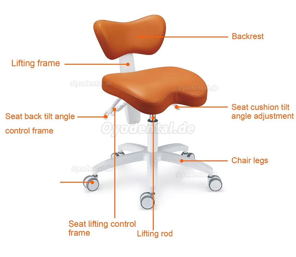 PLST-060 Einstellbarer Ergonomischer Zahnarztstuhl für Assistenten Zahnarzthelferin Krankenschwesterhocker