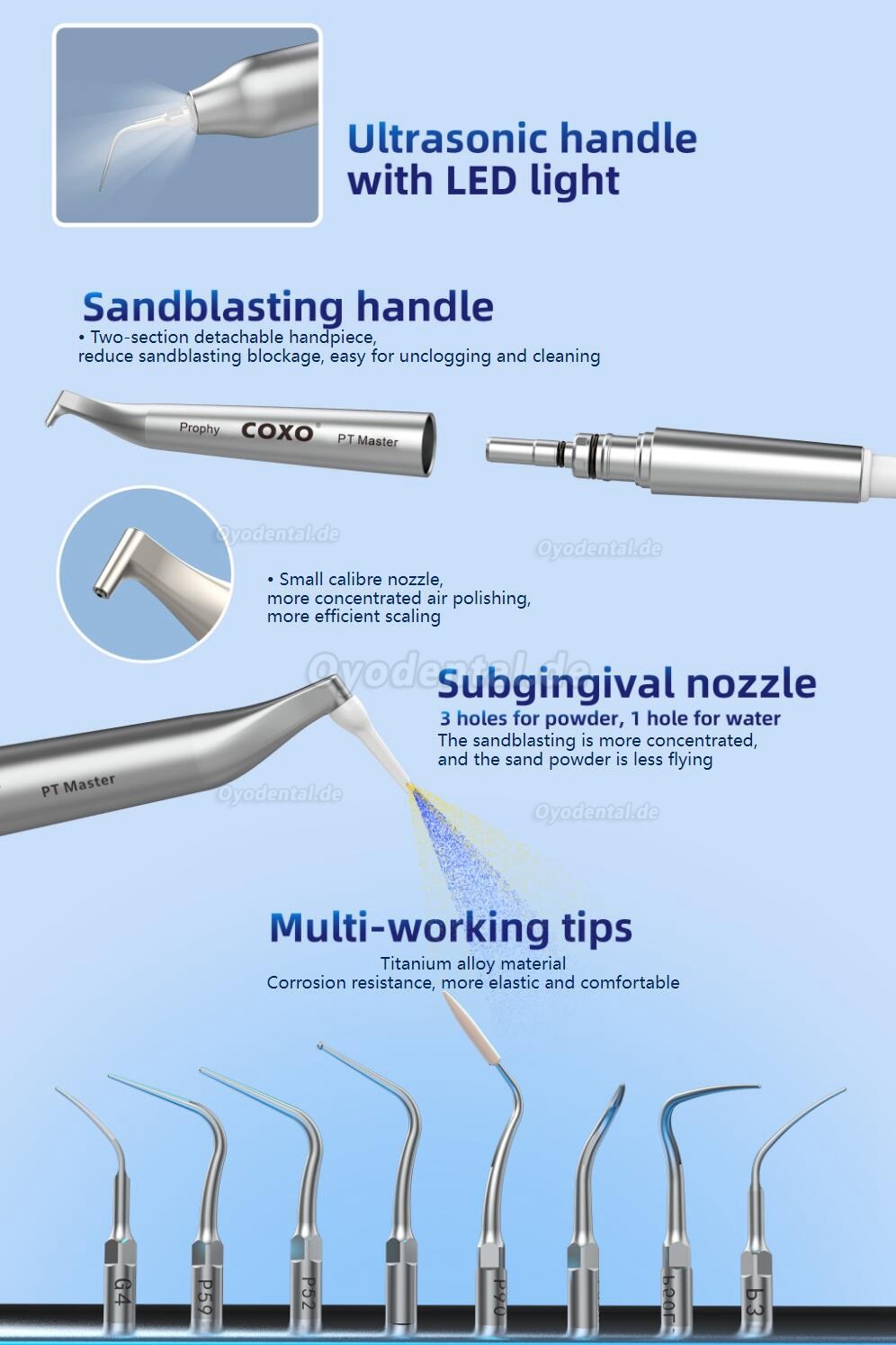 YUSENDNET COXO PT MASTER Dentaler Ultraschall-Scaler und Air-Polisher-Luftstrommaschine