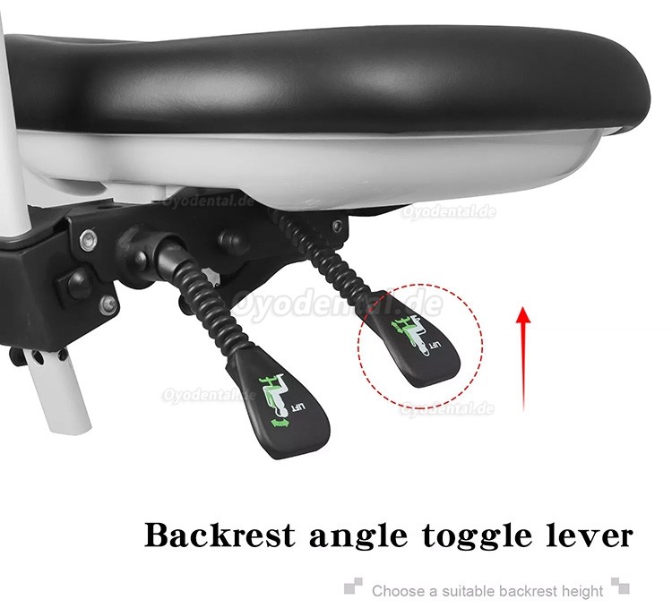 QY-600M-B2 Verstellbarer Ergonomischer Zahnarztstuhl Assistenzarztstuhl Arztstuhl mit Armlehne 360° Drehbar