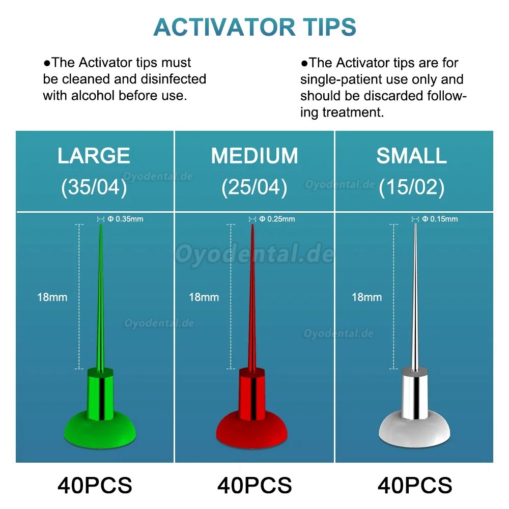 YAHOPE A3 Kabelloser Ultraschall-Aktivator Endoactivator Endodontischer Irrigator mit 120 Spitzen